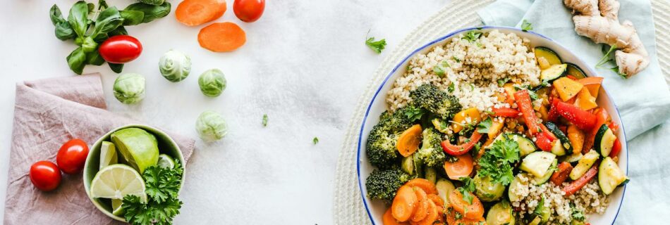 Flat-lay Photography of Vegetable Salad on Plate